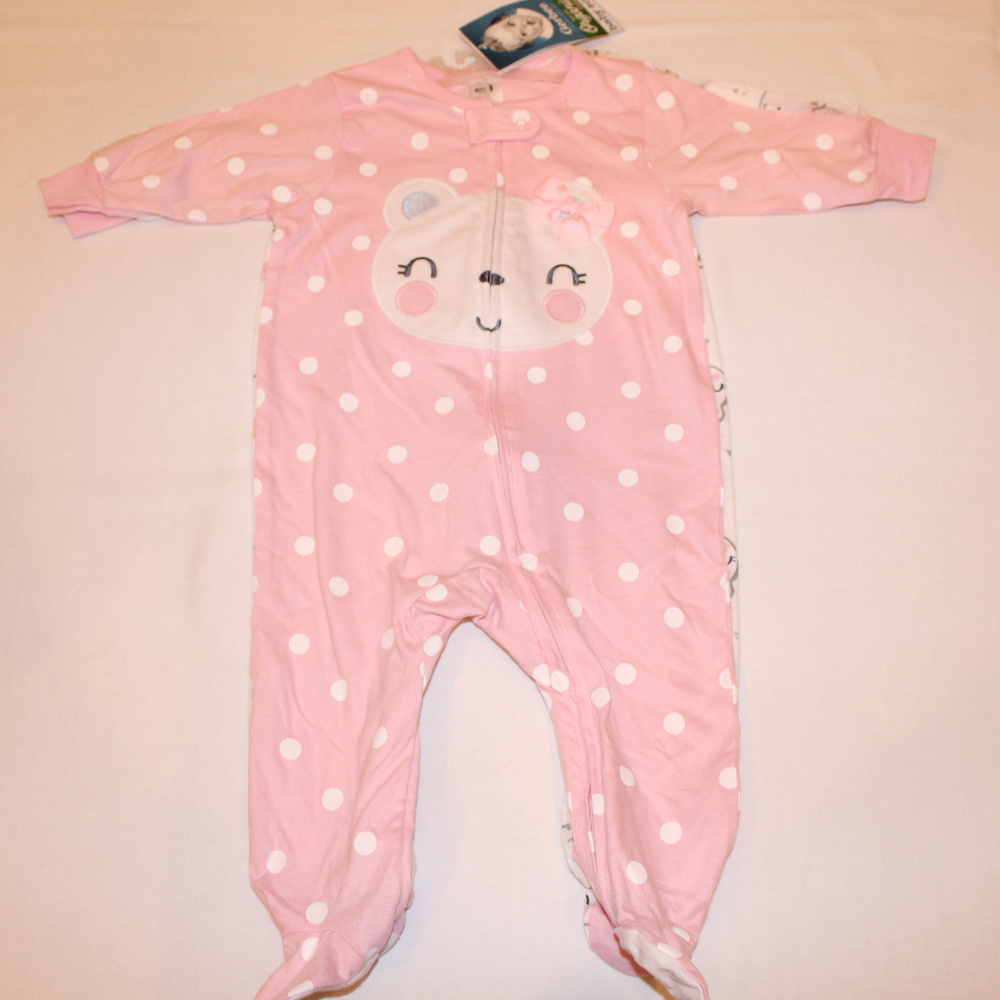 Girls two piece pajama set/gerber 3/6m pink&white